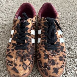 Leopard Print Sneakers with Black Laces